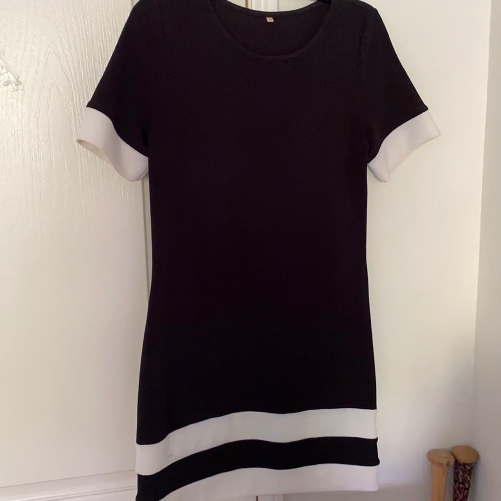 Black dress with white accent
